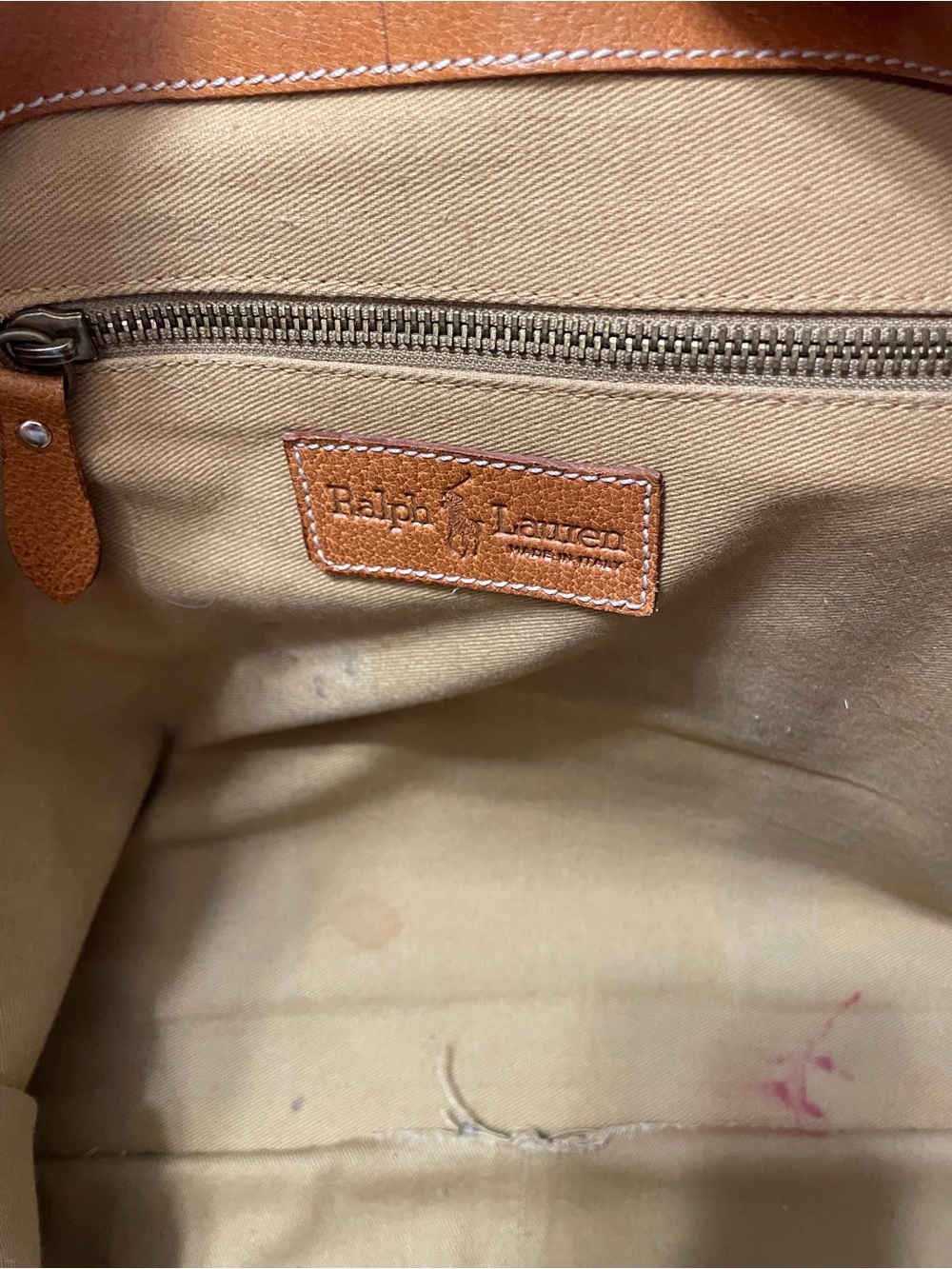 Vintage Brown  Polo Ralph Lauren Heritage tumbled leather tote - Picture 12 of 14